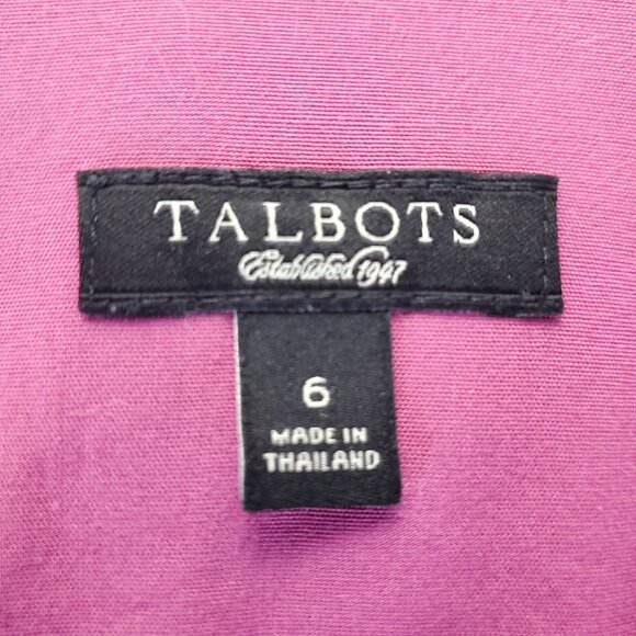 Talbots Top Womens Size 6 Pink Wrinkle Resistant 3/4 Sleeve Button Down Shirt - Picture 2 of 9